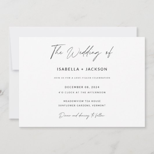 ロマンチックな砂漠をテーマ結婚にした写真 招待状 (裏面)