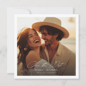 ロマンチックな砂漠ボホ結婚写真 セーブザデート (正面)