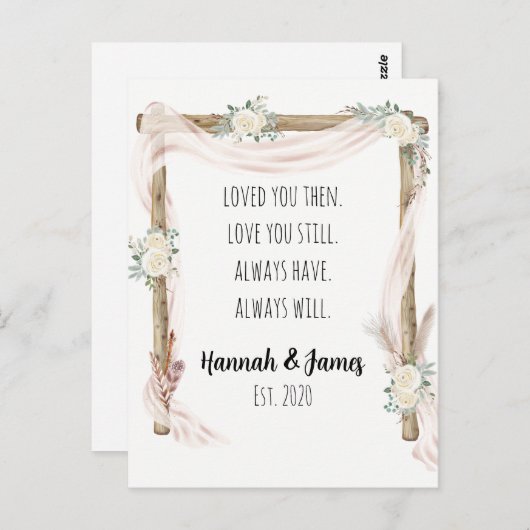 ロマンチックな私はあなたを愛するアニバーサリーボホウェアカラー ポストカード (正面/裏面)