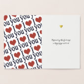 ロマンチックな'私はあなたを愛する'ハートゴールデン\金ゴールド 箔カード (内部)