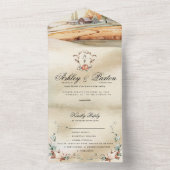 ロマンチックな秋のカボチャモノグラム | Old Barn Invita オールインワン招待状 (内側)