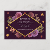 ロマンチックな秋のダリアウェディングレセプション エンクロージャーカード (正面)