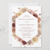 ロマンチックな秋のフローラフレ結婚ーム 招待状 (正面)