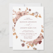 ロマンチックな秋のフローラ結婚ズ 招待状 (正面)