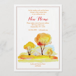 ロマンチックな秋の動きの発表 案内状