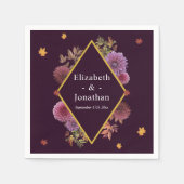 ロマンチックな秋の結婚ダリア スタンダードカクテルナプキン (正面)