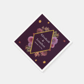 ロマンチックな秋の結婚ダリア スタンダードカクテルナプキン (角)