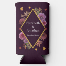 ロマンチックな秋の結婚ダリア スリム缶クーラー