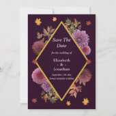 ロマンチックな秋の結婚ダリア セーブザデート (正面)