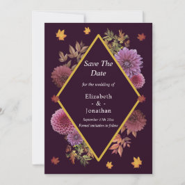 ロマンチックな秋の結婚ダリア セーブザデート