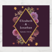 ロマンチックな秋の結婚ダリア ビールラベル (シングルラベル)