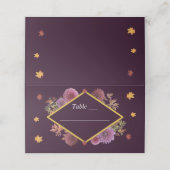 ロマンチックな秋の結婚ダリア プレイスカード (外部開封)