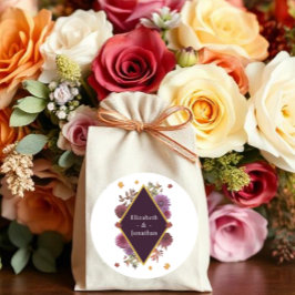 ロマンチックな秋の結婚ダリア ラウンドシール