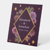 ロマンチックな秋の結婚ダリア 台座サイン (正面)