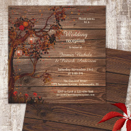 ロマンチックな秋の結婚式の披露宴のみの招待状 招待状