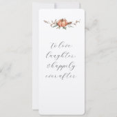 ロマンチックな秋の結婚式メニュー（オレンジとブルー） 招待状 (裏面)