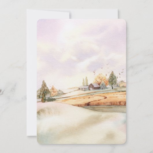 ロマンチックな秋の結婚式 招待状 (裏面)