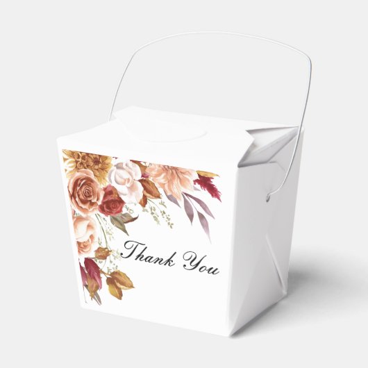 ロマンチックな秋の色のブライダルシャワー フェイバーボックス (正面サイド)