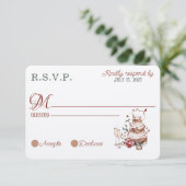 ロマンチックな秋オレンジスパイスRSVPカード 招待状 (スタンド正面)