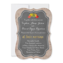 ロマンチックな秋ミュージックシート結婚式招待状