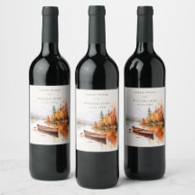 ロマンチックな秋湖と結婚ボート