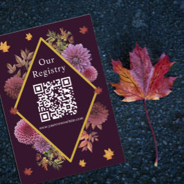 ロマンチックな秋結婚のダリアの登記簿 エンクロージャーカード