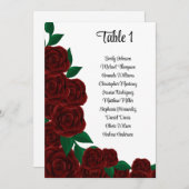 ロマンチックな秋結婚レッドローズのサイン席の表 招待状 (正面/裏面)