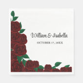 ロマンチックな秋結婚屋外の美しい赤いバラ スタンダードランチョンナプキン (正面)