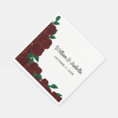 ロマンチックな秋結婚屋外の美しい赤いバラ スタンダードランチョンナプキン (角)