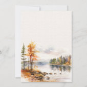 ロマンチックな秋結婚湖のテーブル席カード 招待状 (裏面)