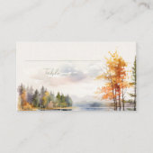 ロマンチックな秋結婚湖の座席表 プレイスカード (正面)