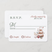 ロマンチックな秋RSVPカード 招待状 (正面/裏面)