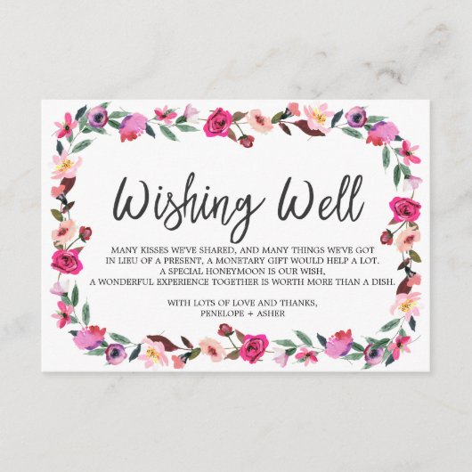 ロマンチックな童話のリース結婚の願い井戸 エンクロージャーカード (正面)