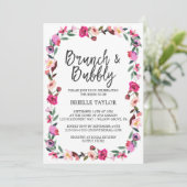 ロマンチックな童話の花のリースブランチ&バブリー 招待状 (スタンド正面)
