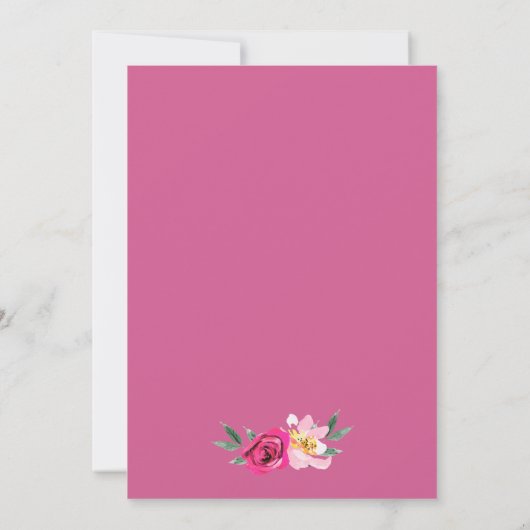 ロマンチックな童話の花のリース結婚ズブランチ 招待状 (裏面)