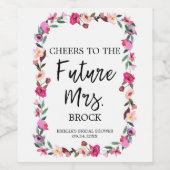 ロマンチックな童話リースフューチャーミセスブライダルシャワー ワインラベル (シングルラベル)