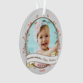 ロマンチックな第2ハッピーバースデー装飾写真枠 オーナメント (正面)