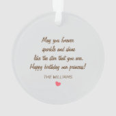 ロマンチックな第2ハッピーバースデー装飾写真枠 オーナメント (裏面)