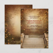 ロマンチックな紅葉とコラムのレセプションカード エンクロージャーカード (正面/裏面)