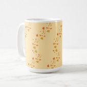 ロマンチックな紅葉アイボリー コーヒーマグカップ (正面左)
