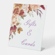 ロマンチックな紅葉ブライダルシャワーウェルカムサイン