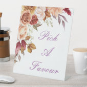 ロマンチックな紅葉ブライダルシャワーウェルカムサイン 台座サイン (インサイチュ)