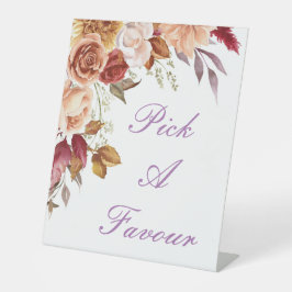 ロマンチックな紅葉ブライダルシャワーウェルカムサイン 台座サイン