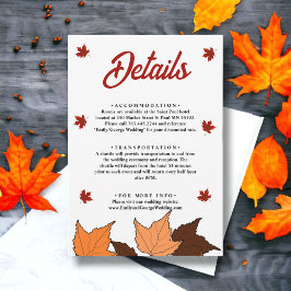 ロマンチックな紅葉ブルグンディ結婚シック詳細 エンクロージャーカード