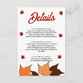 ロマンチックな紅葉ブルグンディ結婚シック詳細 エンクロージャーカード (正面)