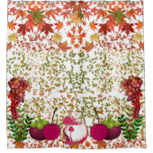 ロマンチックな紅葉メープル葉ズオータムカボチャ シャワーカーテン (正面)