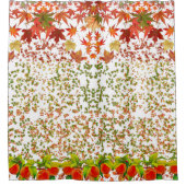 ロマンチックな紅葉メープル葉ズオータムベリー シャワーカーテン (正面)