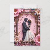 ロマンチックな紙結婚シルエットのシーン 招待状 (正面)