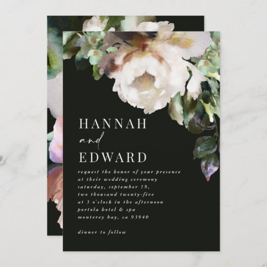 ロマンチックな素朴で上品な暗黒の冬の結婚式 (正面/裏面)