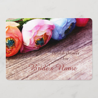 ロマンチックな素朴な田舎ラヌンキュラスリース 招待状